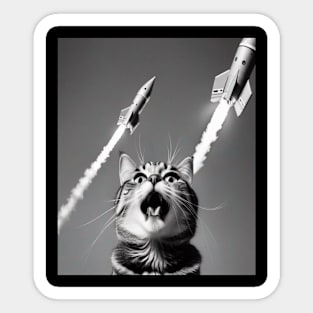 Cat Selfie at a Passenger Rocket Liftoff Sticker